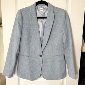 J. Crew One Button Linen Blend Lined Blazer Herringbone Women’s Size 6